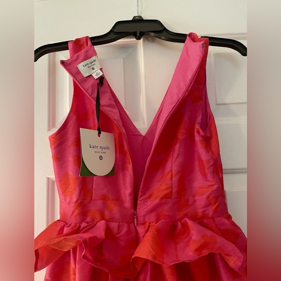 Kate Spade x Target Dress Women SZ 00 Classic Rose Peplum Midi Wedding Guest NWT - Picture 4 of 7